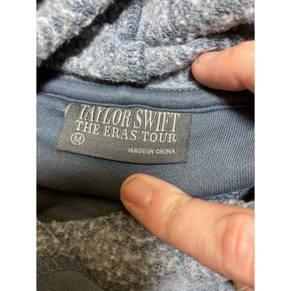 Taylor Swift The Eras International Tour Washed Blue/Grey Hoodie- Size M, Used - Picture 2 of 2